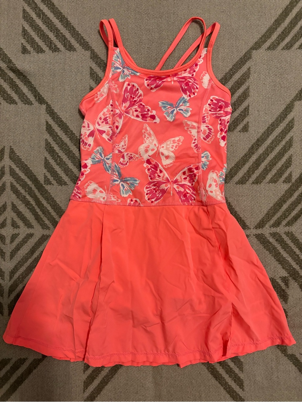 Coral Butterfly Girl’s Tennis Dress